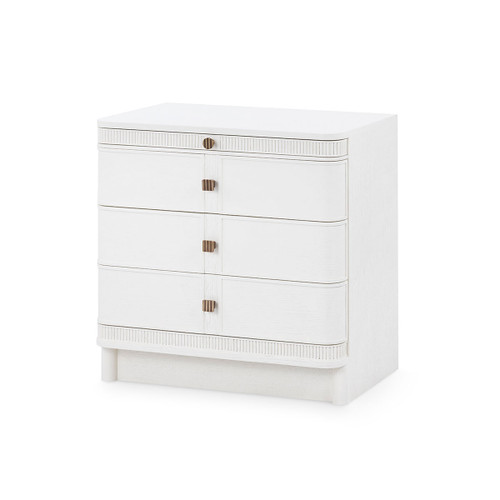 Sienna 3-Drawer Side Table, Glazed Whisper White