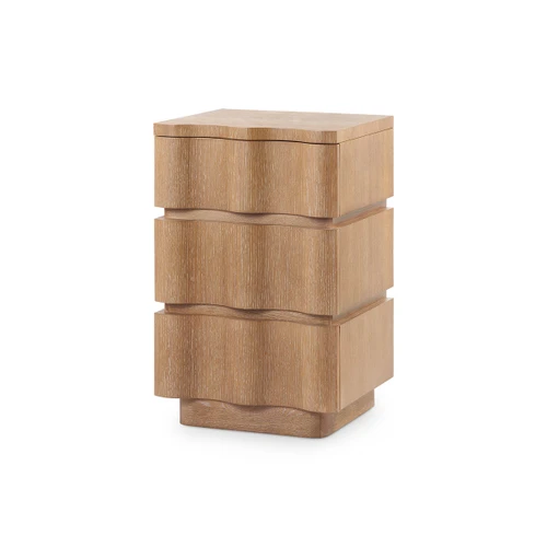 Vanessa Small 3-Drawer Side Table, Almond