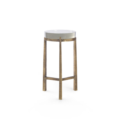 Gideon Small Accent Table, Antique Brass