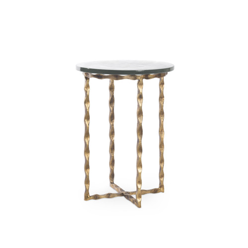 Kyra Accent Table, Antique Brass