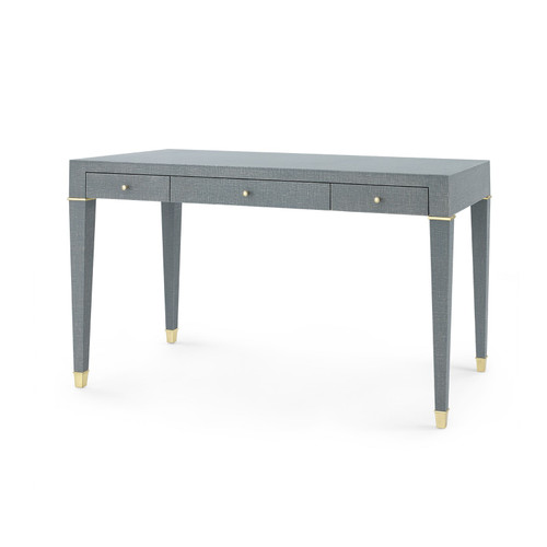 Claudette Desk, Washed Winter Gray, Brass