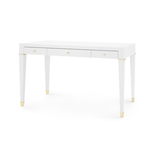 Claudette Desk, Cream, Brass