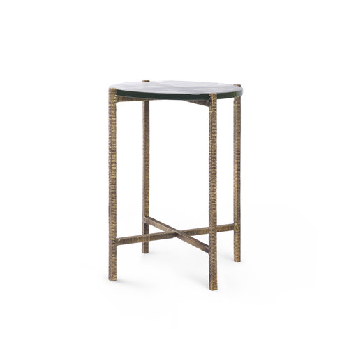 Gideon Large Accent Table, Antique Brass