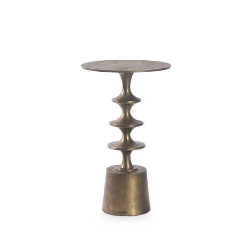 Harmon Small Accent Table, Antique Brass