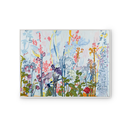 Wildflower Framed Canvas, White