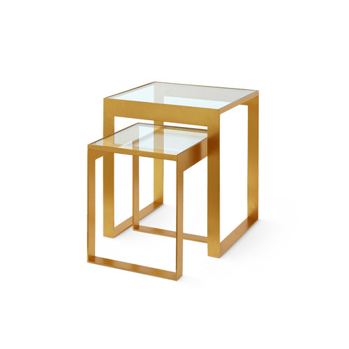 Rialto Nesting Tables Set of 2, Gold Leaf