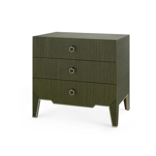 Madeline 3-Drawer Side Table, Deep Olive