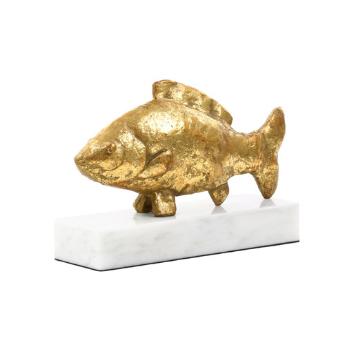 Carp Fish Statue, Gold Leaf