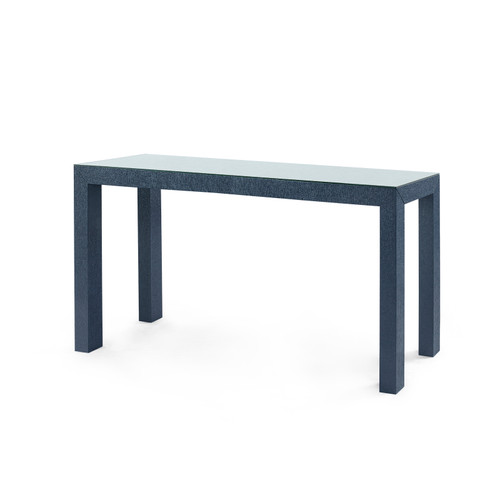 Parsons Large Console with Glass Top, Deep Navy
