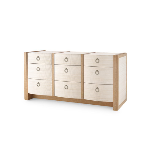 Albert Extra Large 9-Drawer with Glass Top, Light Natural Shimmer