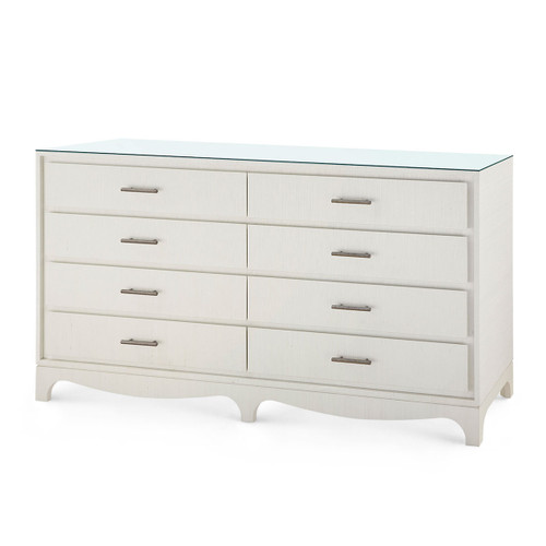 Barrett Extra Large 8-Drawer with Glass Top, Sand White
