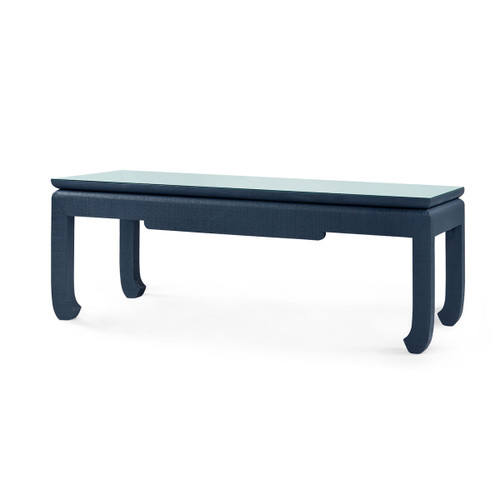 Bethany Coffee Table with Glass Top, Storm Blue