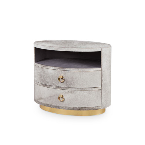 Julius 2-Drawer Side Table, Gray