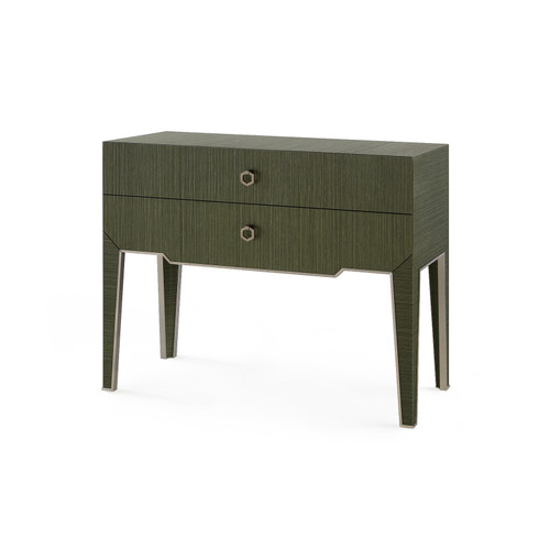 Madeline Console with Glass Top, Deep Olive