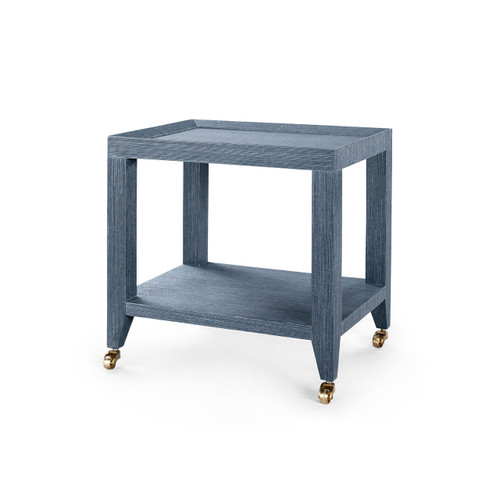 Isadora Tea Table with Glass Top, Navy Blue