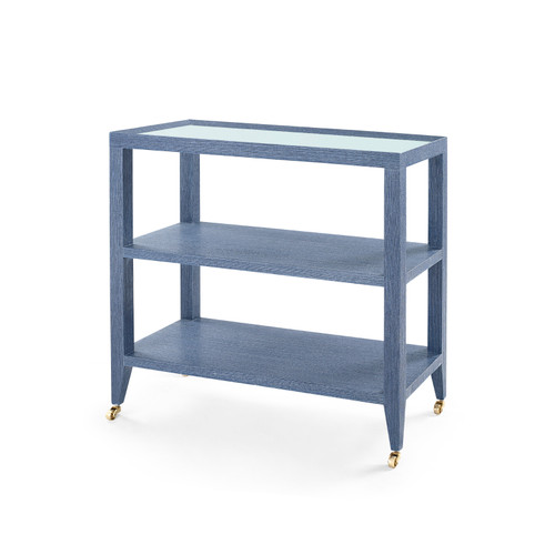 Isadora Console Table with Glass Top, Navy Blue