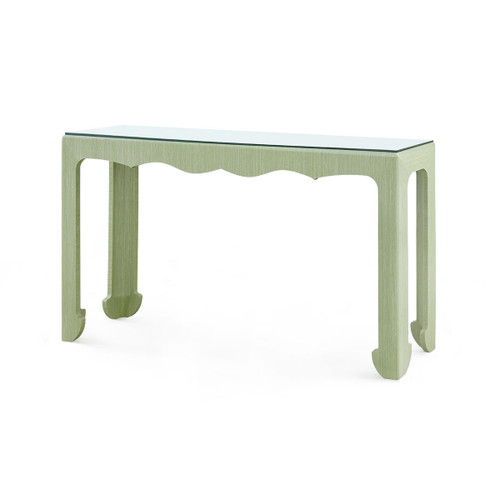 Gianna Console  with Glass Top, Spring Green