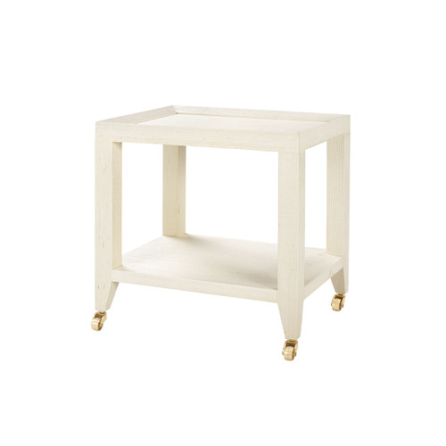 Isadora Tea Table with Glass Top, Canvas Cream
