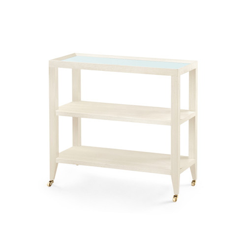 Isadora Console Table with Glass Top, Canvas Cream