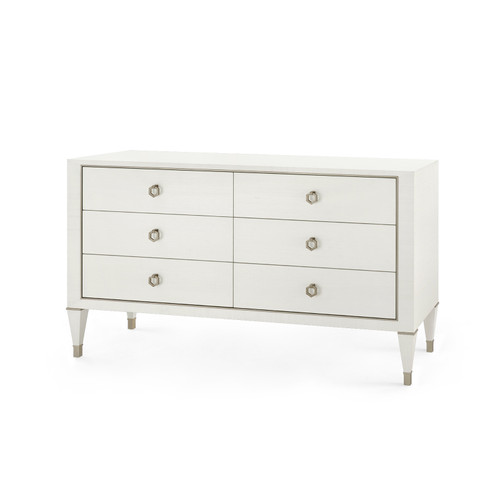 Morris Extra Large 6-Drawer with Glass Top, Sand White