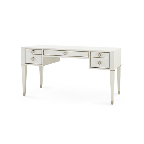 Morris Desk with Glass Top, Sand White