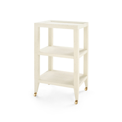 Isadora Side Table with Glass Top, Canvas Cream