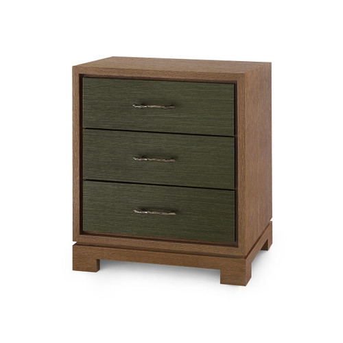 Berkeley 3-Drawer Side Table, Deep Olive