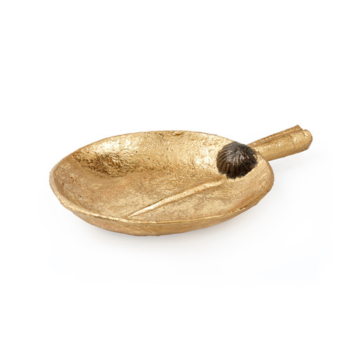 Clovis Round Plate, Gold Leaf