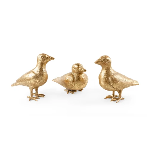 Doves Statue Set of 3, Gold Leaf