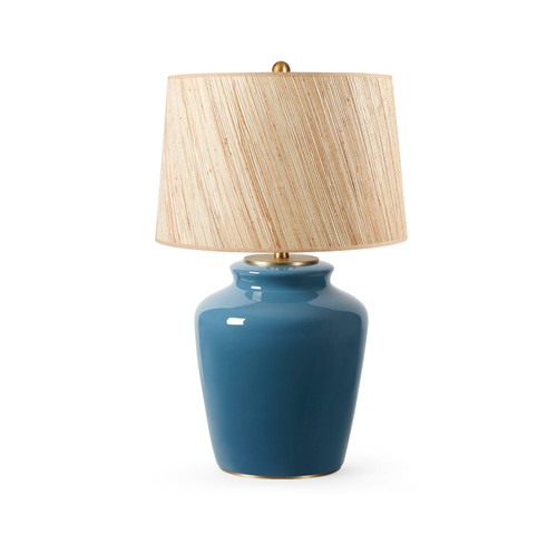 Aksel Lamp with Shade 17-inch Papyrus, with Gold, Cruise Teal