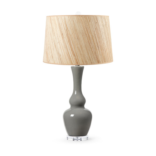Ansonia Lamp with Shade 17-inch Papyrus, with Nickel, Graphite Glow