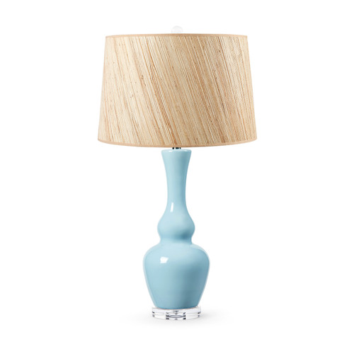 Ansonia Lamp with Shade 17-inch Papyrus, with Nickel, Sky Breeze