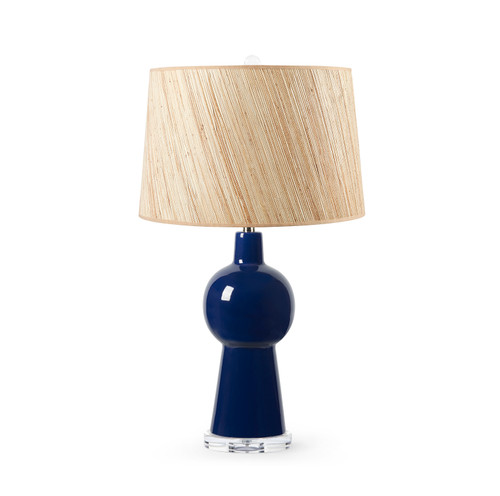 Astrid Lamp with Shade 17-inch Papyrus, with Nickel, Nocturne Blue
