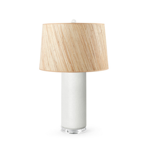 Cleo Lamp with Shade 17-inch Papyrus, with Nickel, Off White Linen