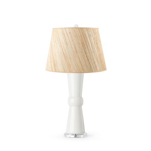 Clarissa Lamp with Shade 16-inch Papyrus, with Nickel, Antique White