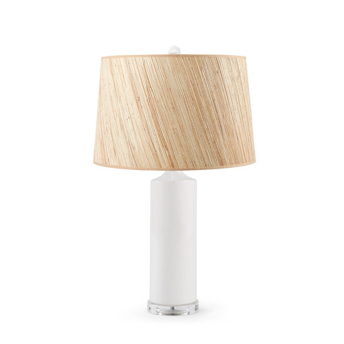 Conniston Lamp with Shade 17-inch Papyrus, with Nickel, White Cloud
