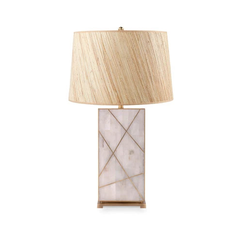 Elgin Lamp with Shade 17-inch Papyrus, with Gold, Alabaster