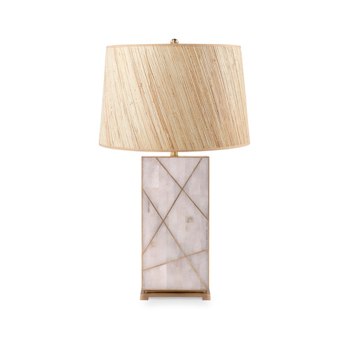 Elgin Lamp with Shade 17-inch Papyrus, with Gold, Alabaster