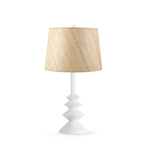 Ernst Lamp with Shade 14-inch Papyrus, with Nickel, Plaster White