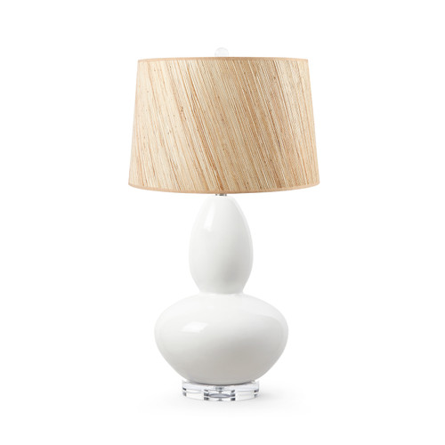 Lisbon Lamp with Shade 17-inch Papyrus, with Nickel, Alpine Gleam