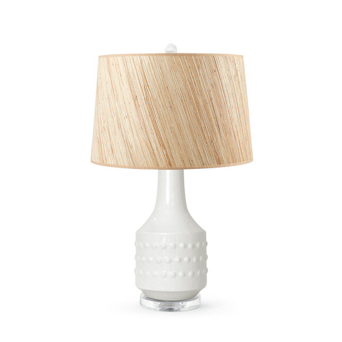 Mariah Lamp with Shade 17-inch Papyrus, with Nickel, White Cloud