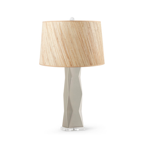 Molino Lamp with Shade 17-inch Papyrus, with Nickel, Dove Gray