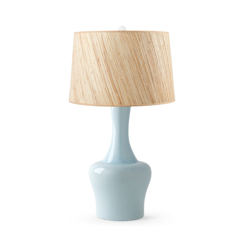 Nadia Lamp with Shade 17-inch Papyrus, with Nickel, Misty Blue