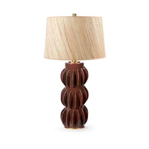 Saguaro Lamp with Shade 17-inch Papyrus, with Gold, Oxblood Cocoa