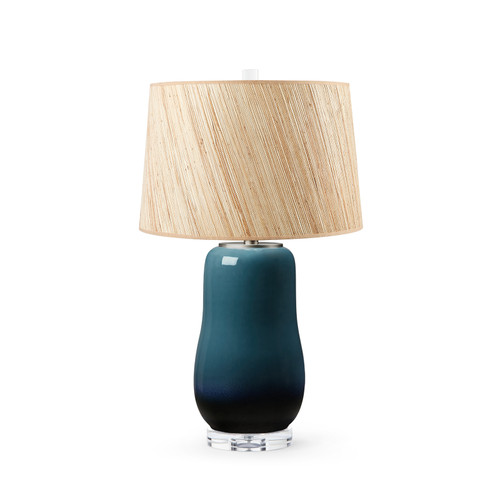 Savannah Lamp with Shade 17-inch Papyrus, with Nickel, Dusky Ocean