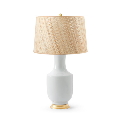 Thalia Lamp with Shade 17-inch Papyrus, with Gold, White Smoke