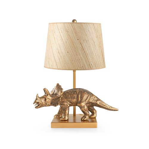 Titus Lamp with Shade 14-inch Papyrus, with Nickel, Antique Brass