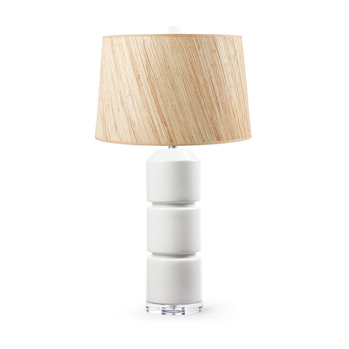 Charles Lamp with Shade 17-inch Papyrus, with Nickel, Ivory Frost