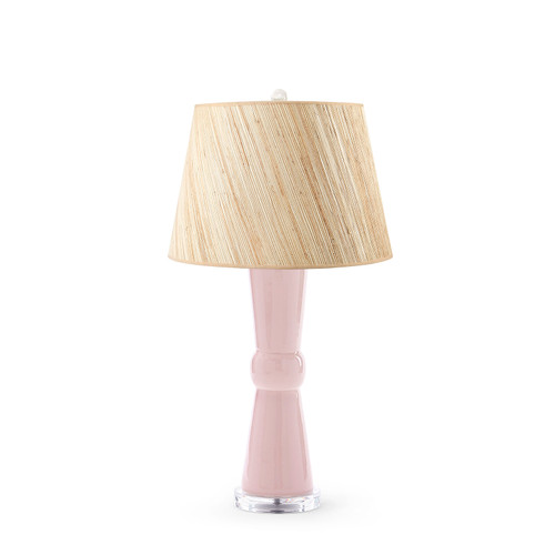 Clarissa Lamp with Shade 16-inch Papyrus, with Nickel, Pink