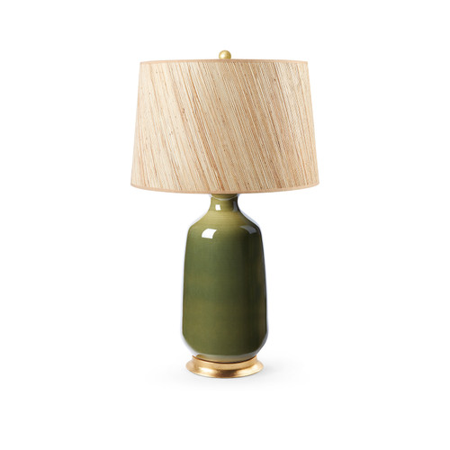 Carolyn Lamp with Shade 17-inch Papyrus, with Gold, Olive Green